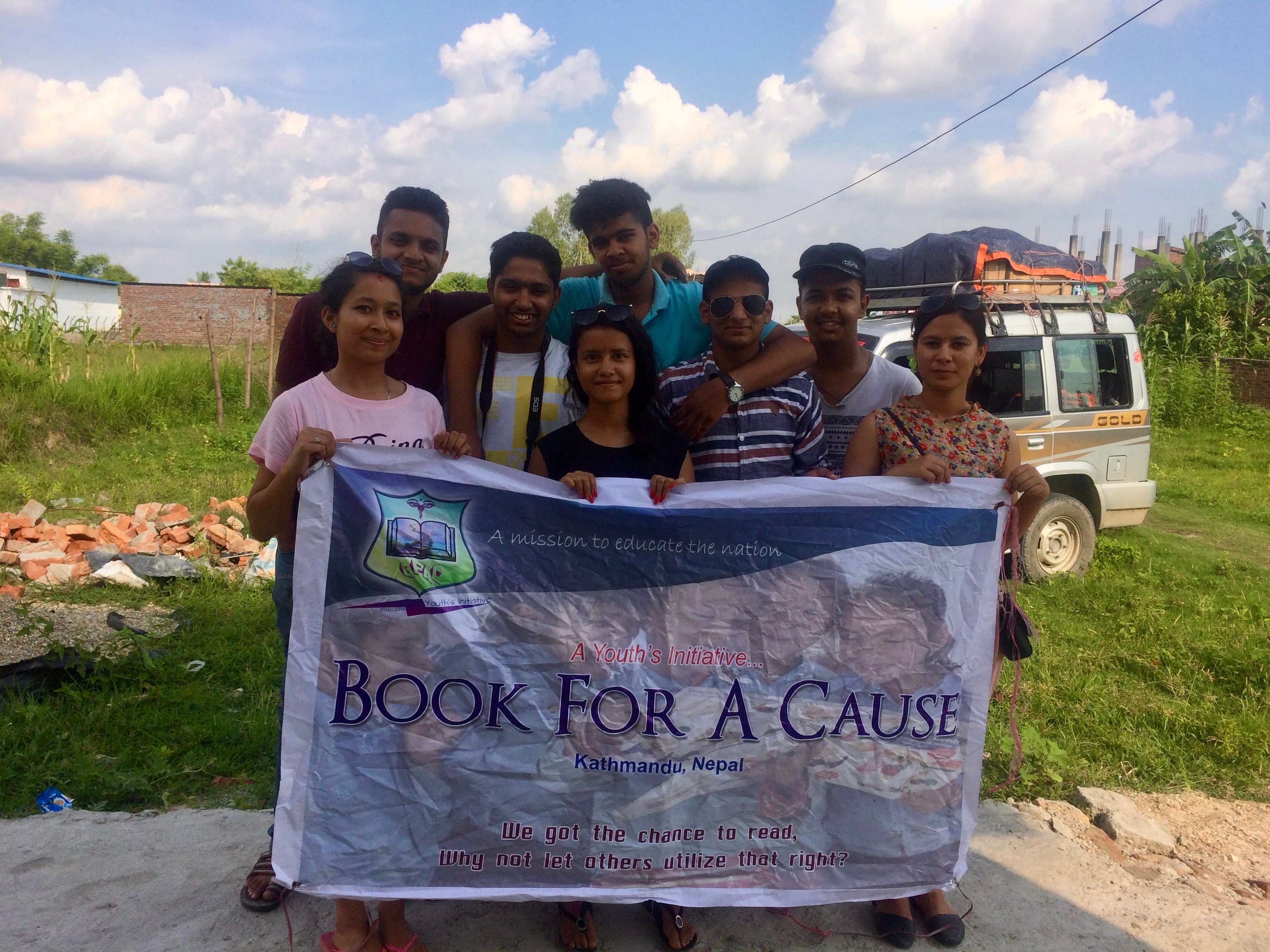 Book For A Cause volunteers gathered for a group photo