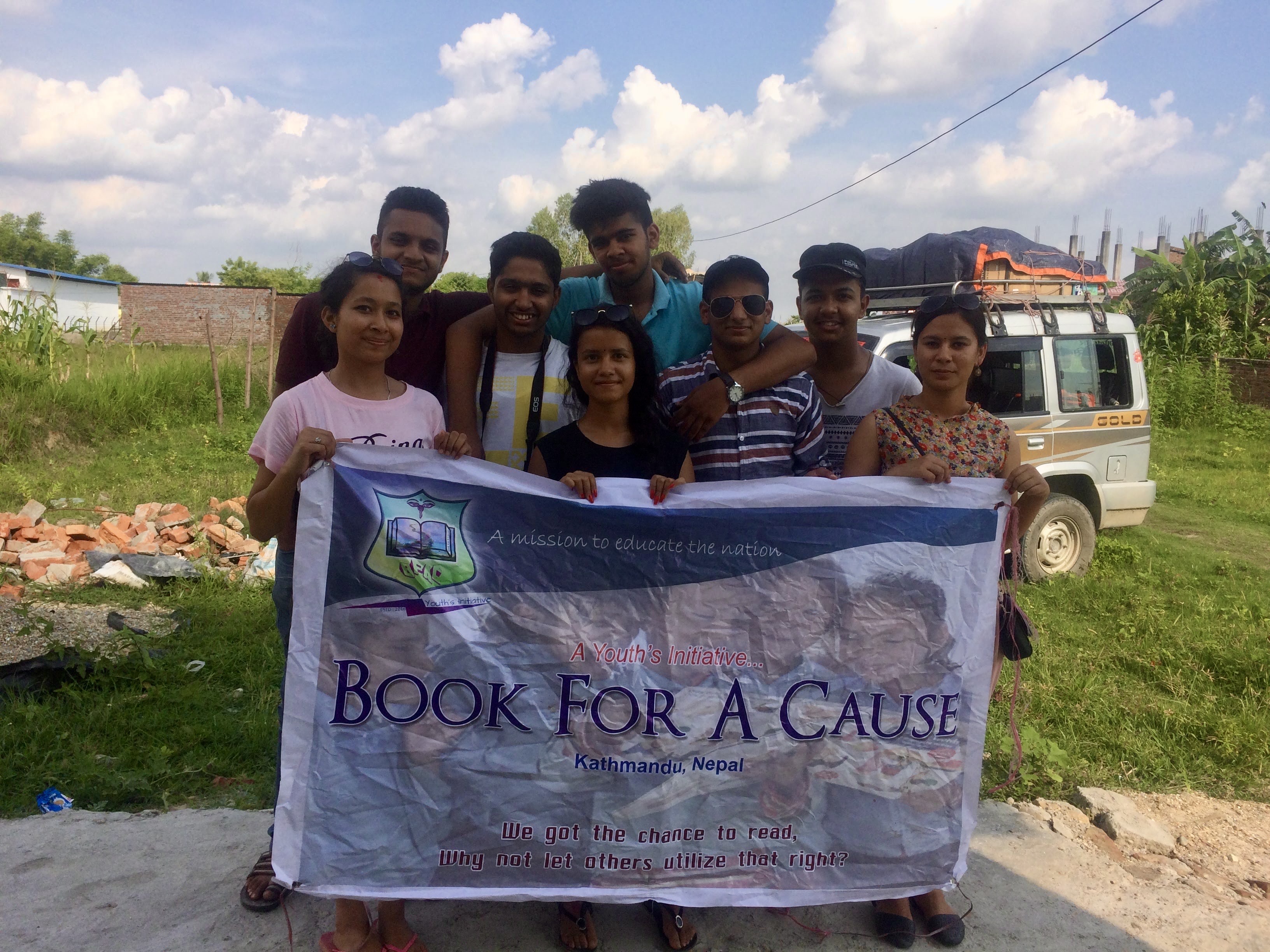 Book For A Cause volunteers gathered for a group photo